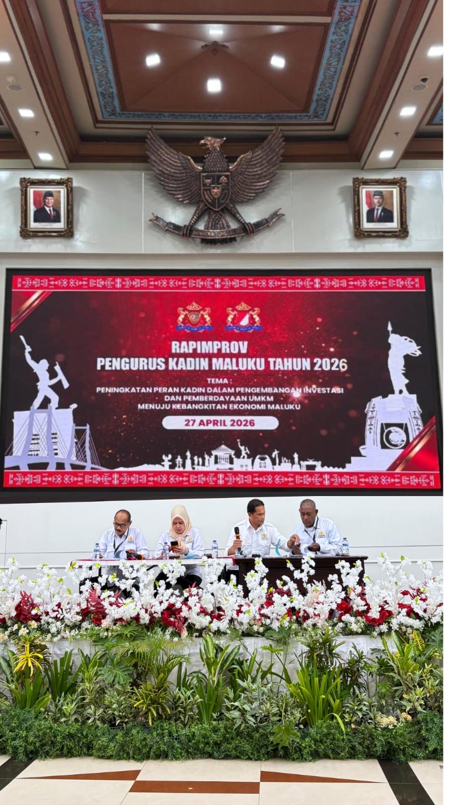 Pelaksanaan kegiatan RAPIMPROV KADIN MALUKU 2026. Senin, 27 April 2026 Tempat. Kantor Gubernur Lantai 7.